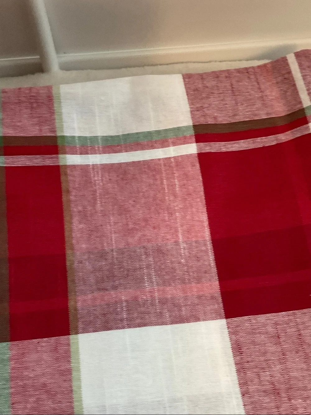 Plaid Red Cotton Table Runner - Brand